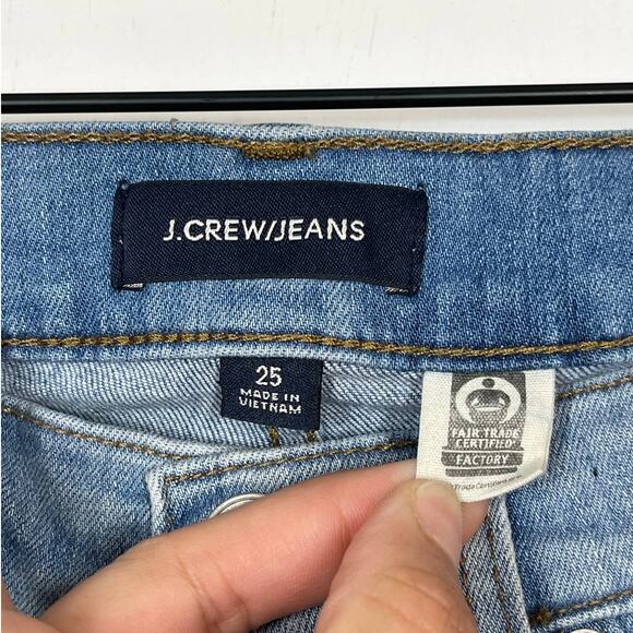 J. Crew Vintage Straight Jeans Women's Size 25 Denim Fringe Hem Distressed Jeans - Picture 8 of 10